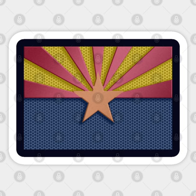 Arizona Flag Metal Look Sticker by E